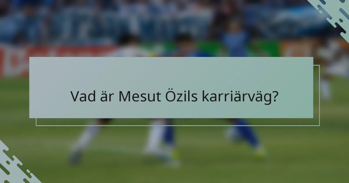 Vad är Mesut Özils karriärväg?