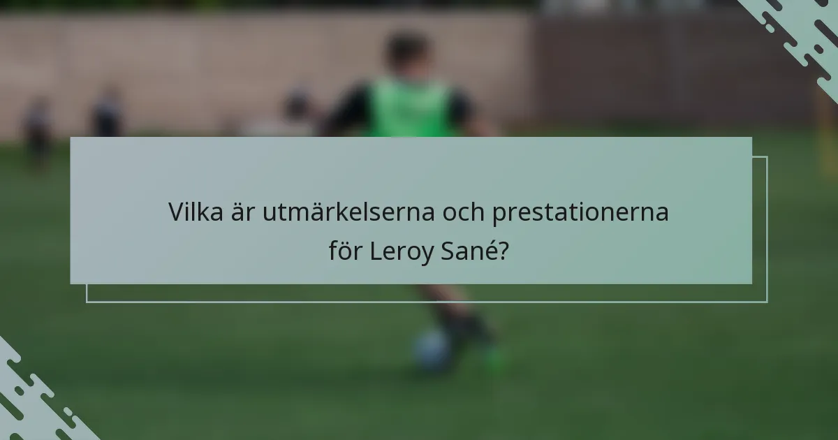 Vilka är utmärkelserna och prestationerna för Leroy Sané?